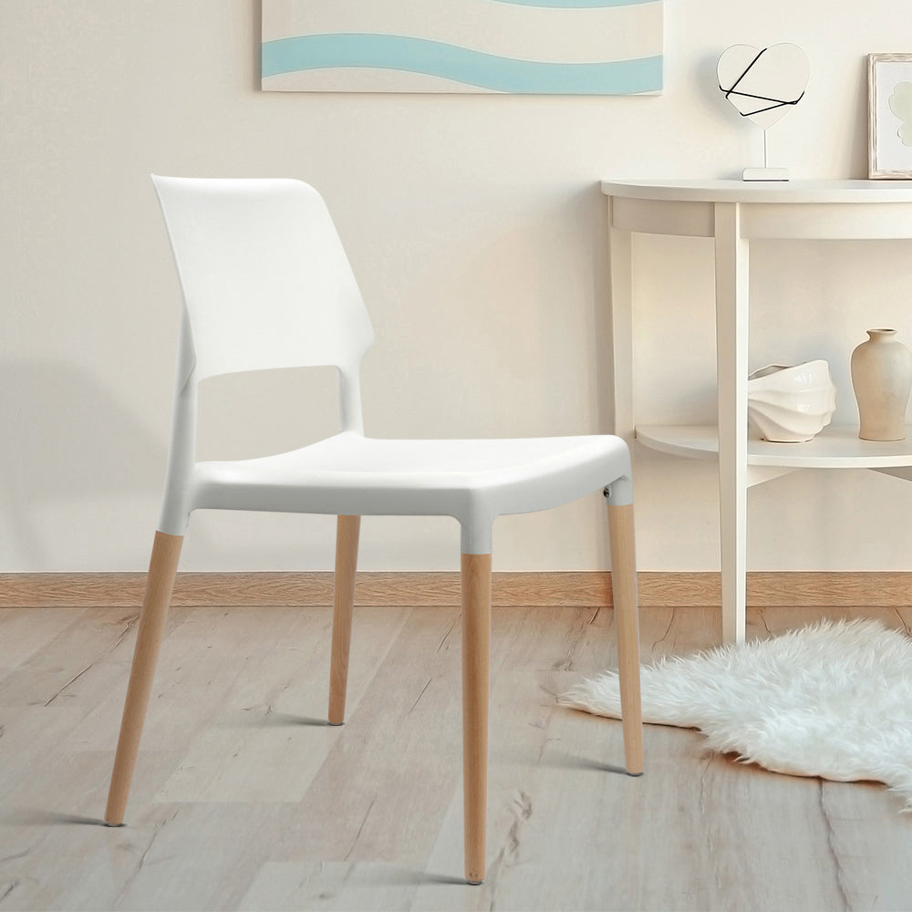 Belloch Replica Dining Chairs Set of 4 Stackable White