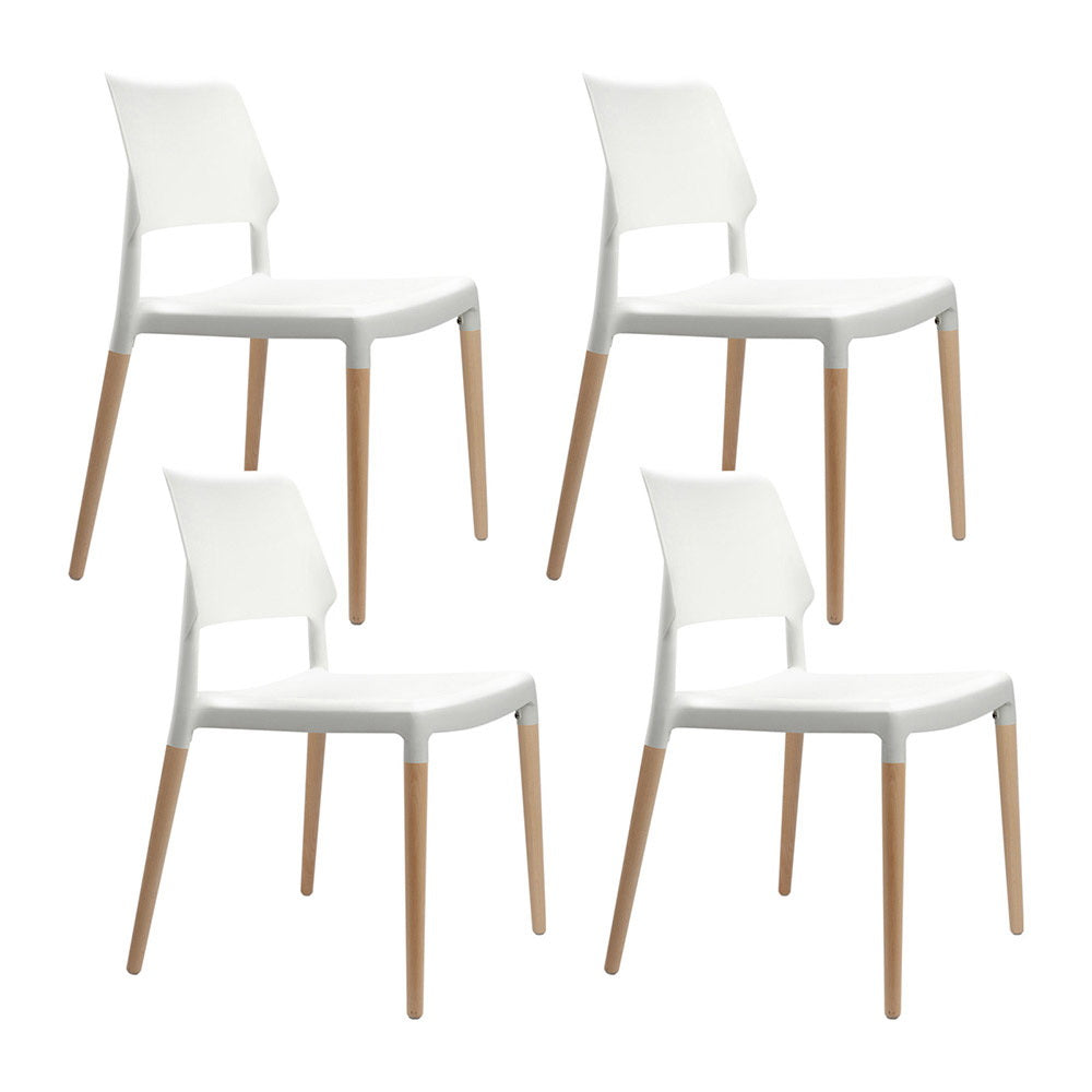 Belloch Dining Chairs Set of 4 White Stackable