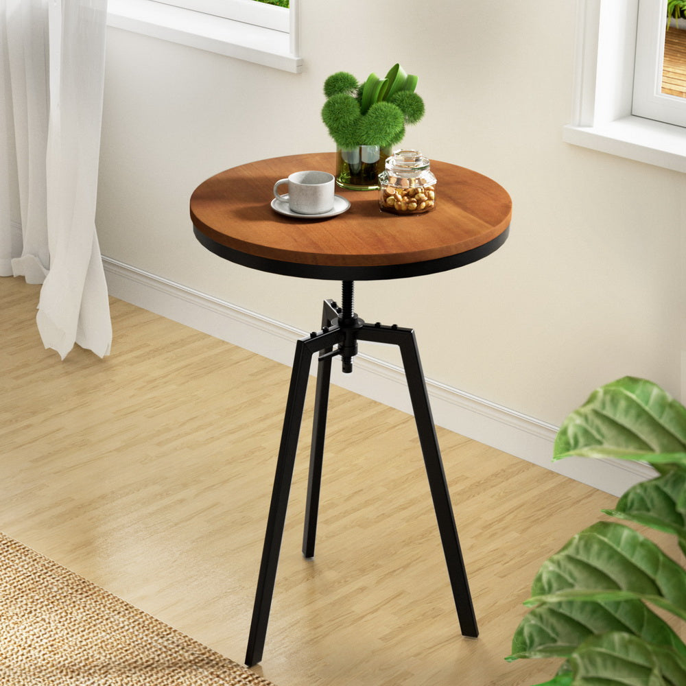 Ferrum Adjustable Round Bar Table Dark Brown