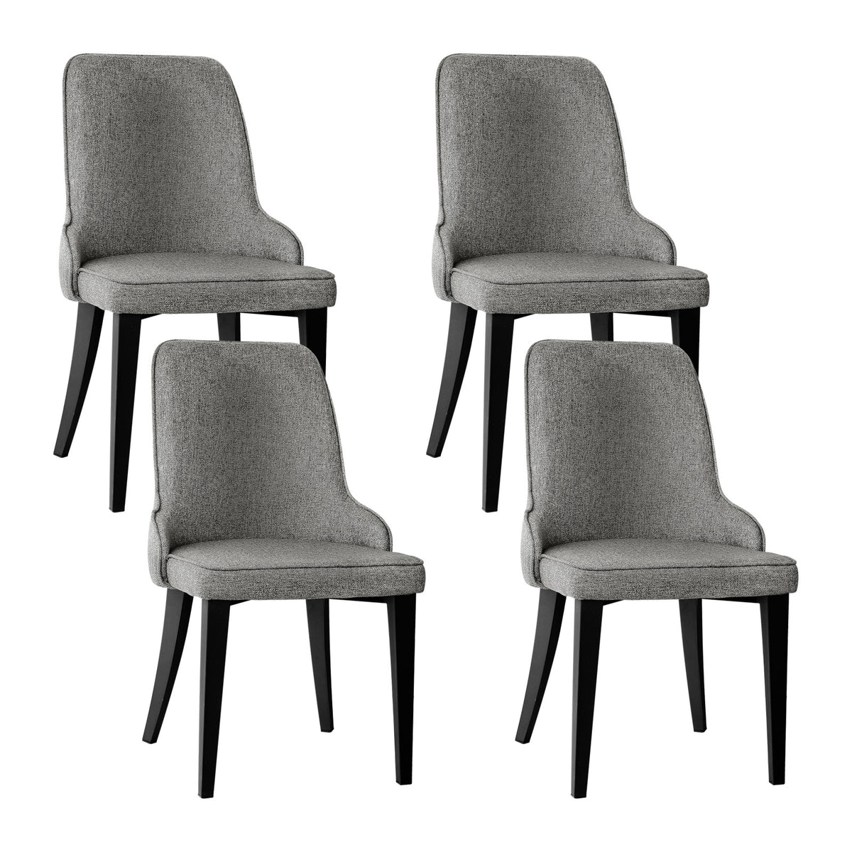 Domus Dining Chair Set of 4 Linen Fabric Grey