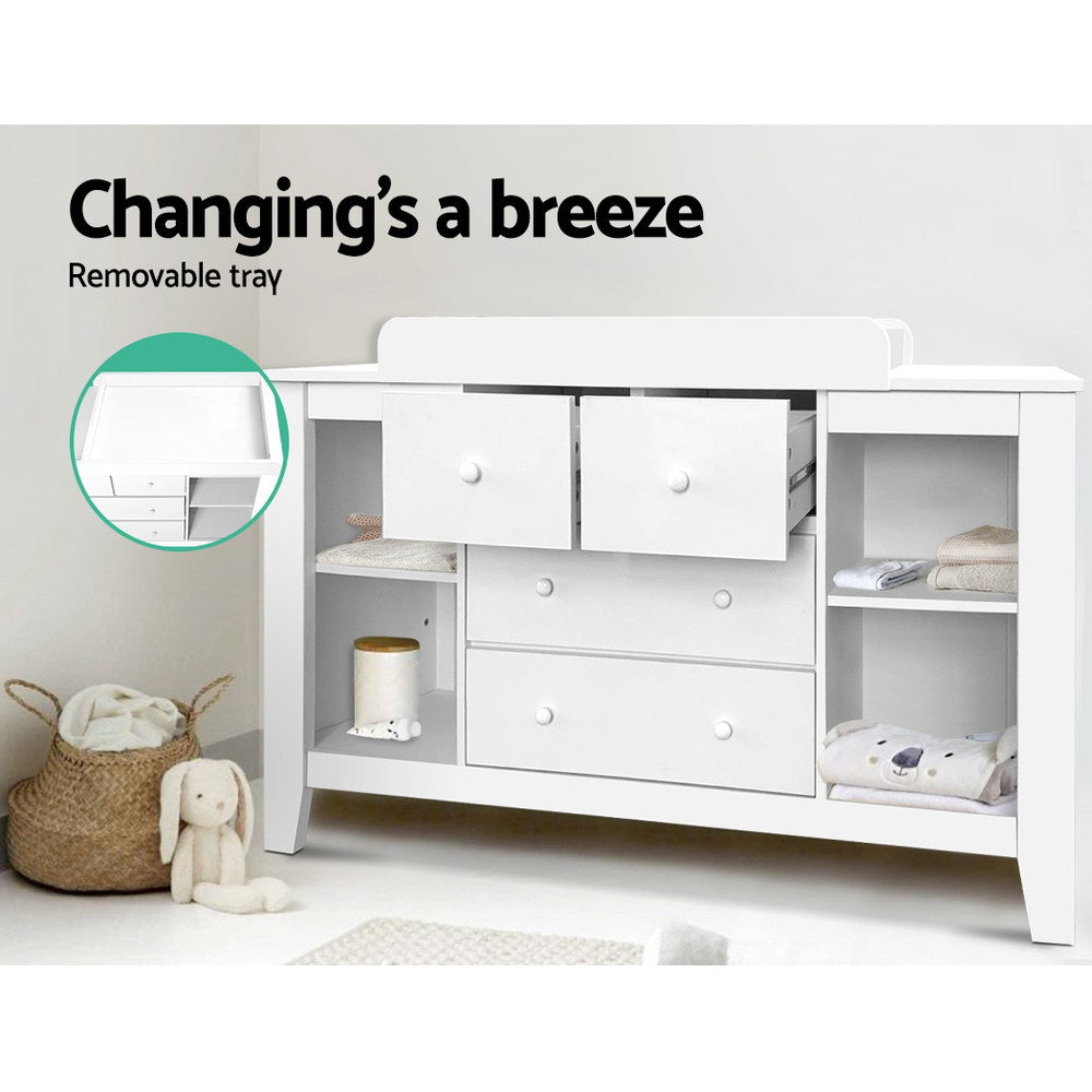 Keezi Nursery Changing Table Storage Chest White