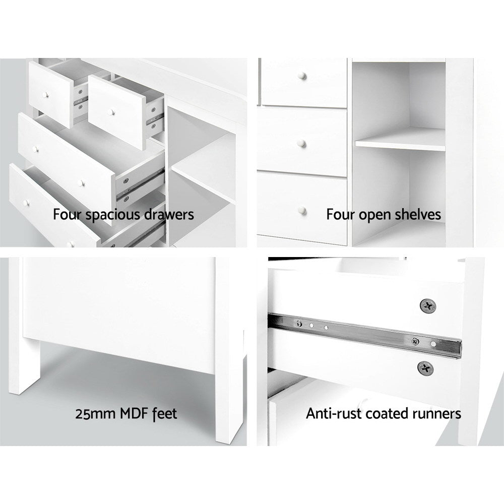 Keezi Nursery Changing Table Storage Chest White
