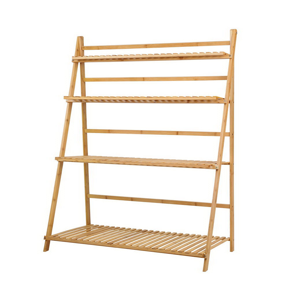Artiss 4-Tier Bamboo Plant Stand Natural