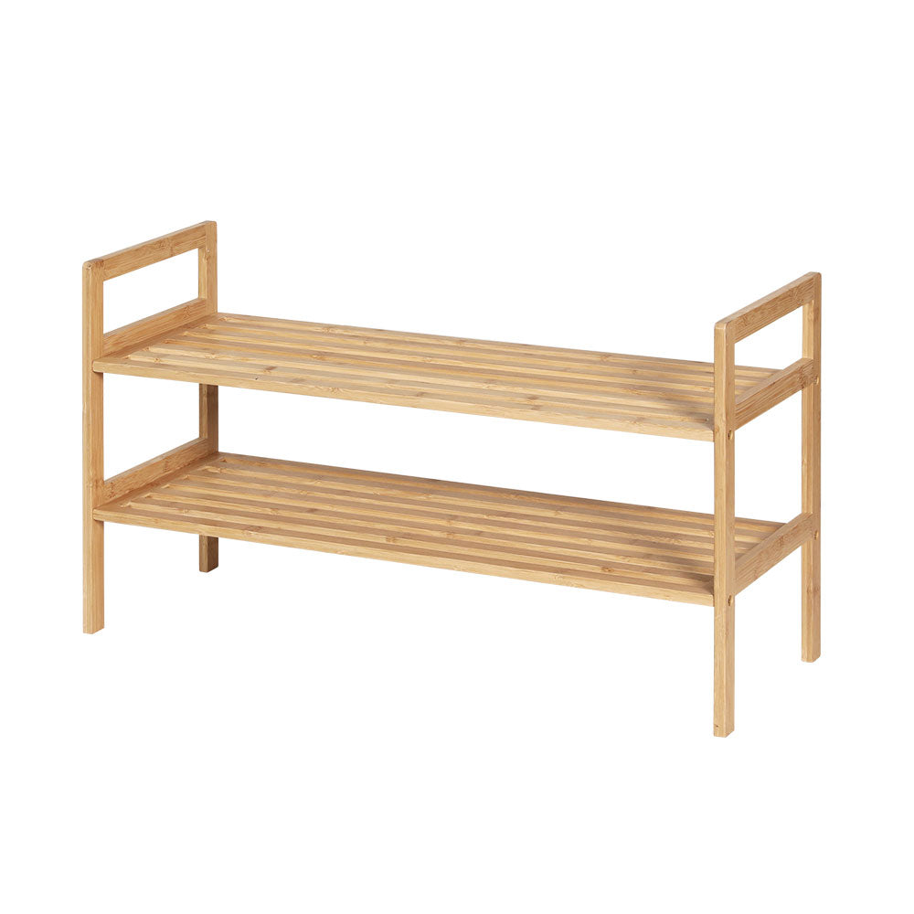 Hina Bamboo Shoe Rack Cabinet 2-Tier Pine