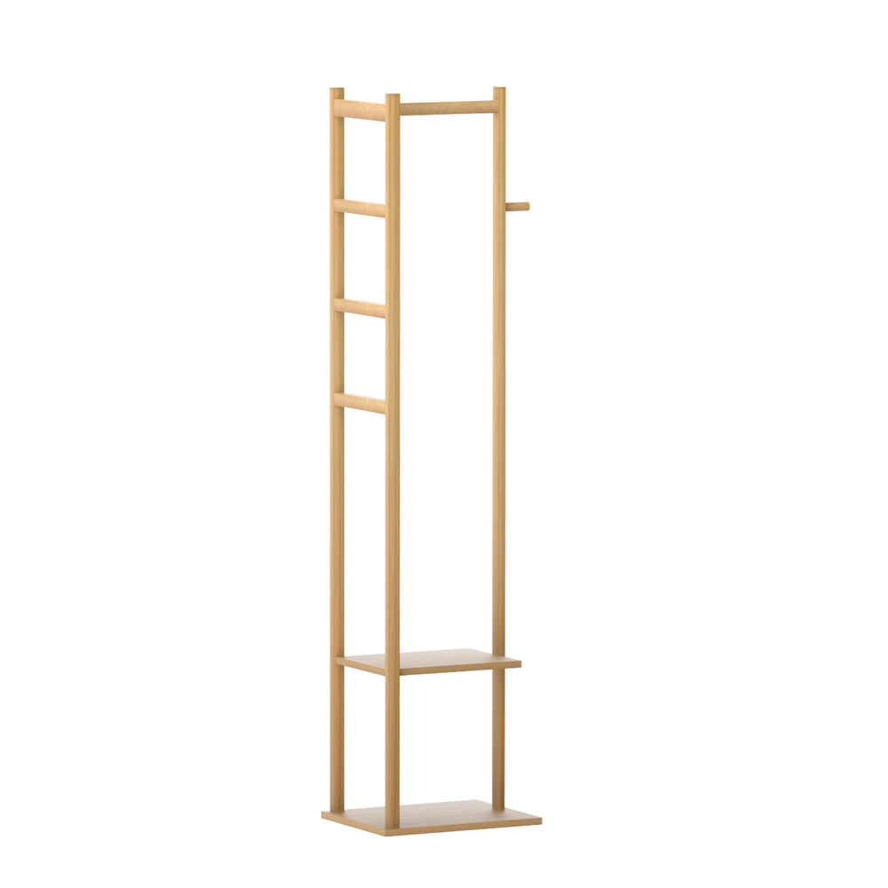 Bamboo Clothes Rack Airer Coat Stand 3-in-1 Storage