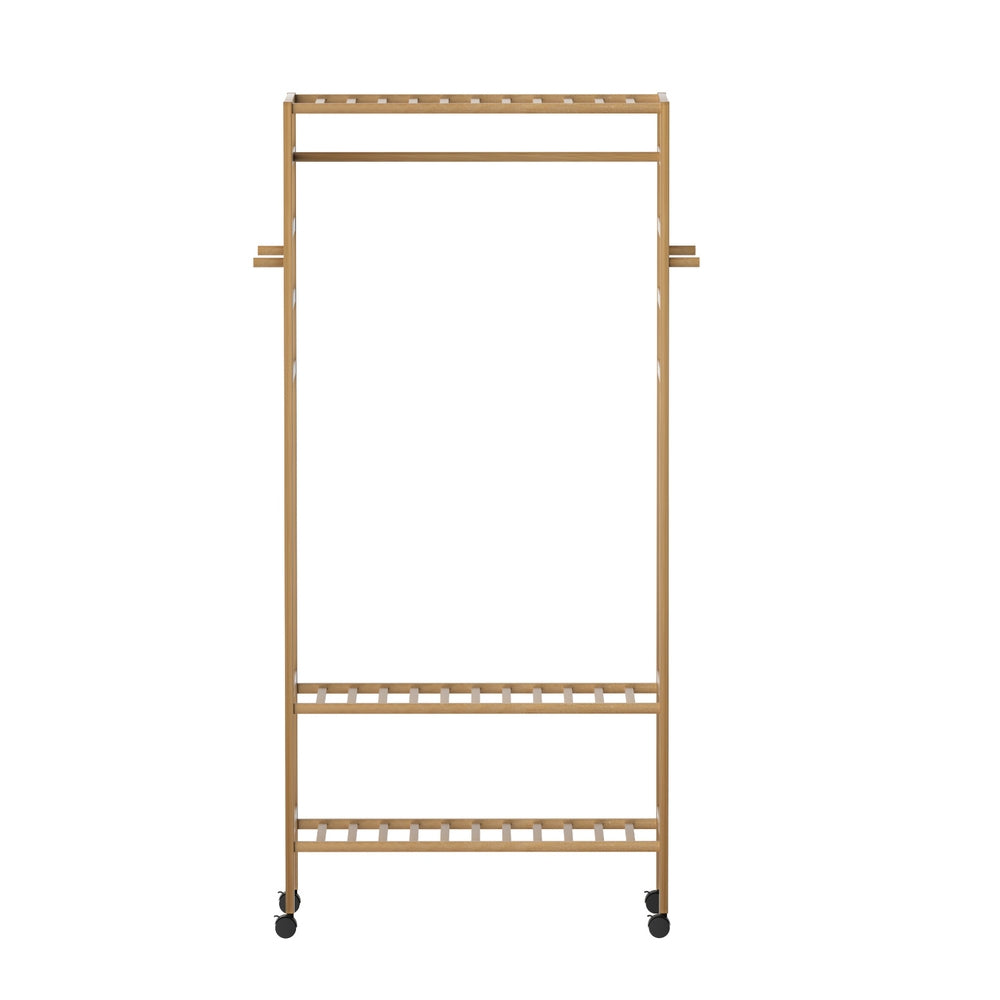 Artiss 169cm Bamboo Clothes Rack Wardrobe Coat Stand