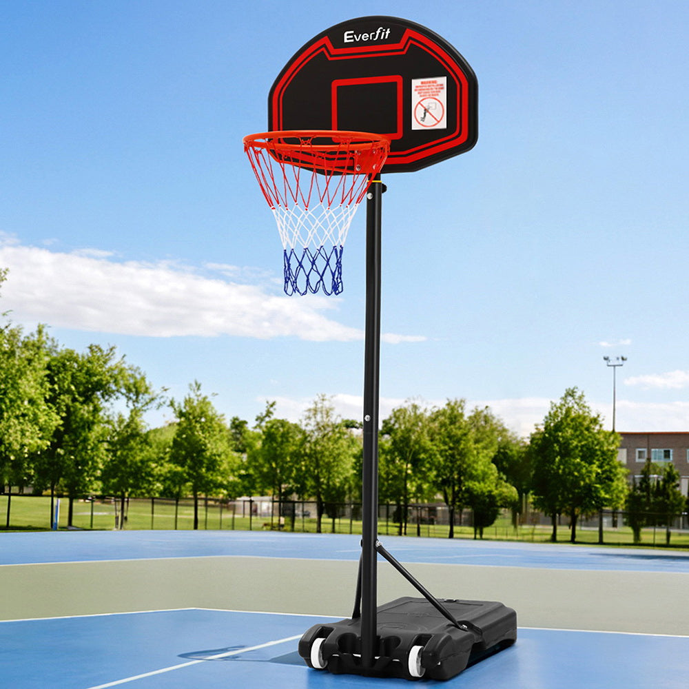 Everfit Portable Basketball Hoop Stand Adjustable Height Kids Black