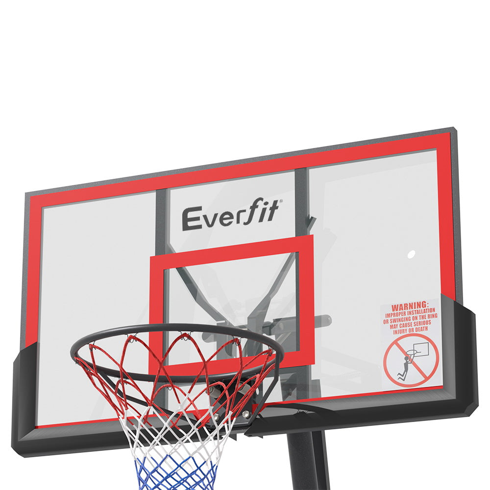 Everfit 3.05m Adjustable Basketball Hoop Stand Portable Red