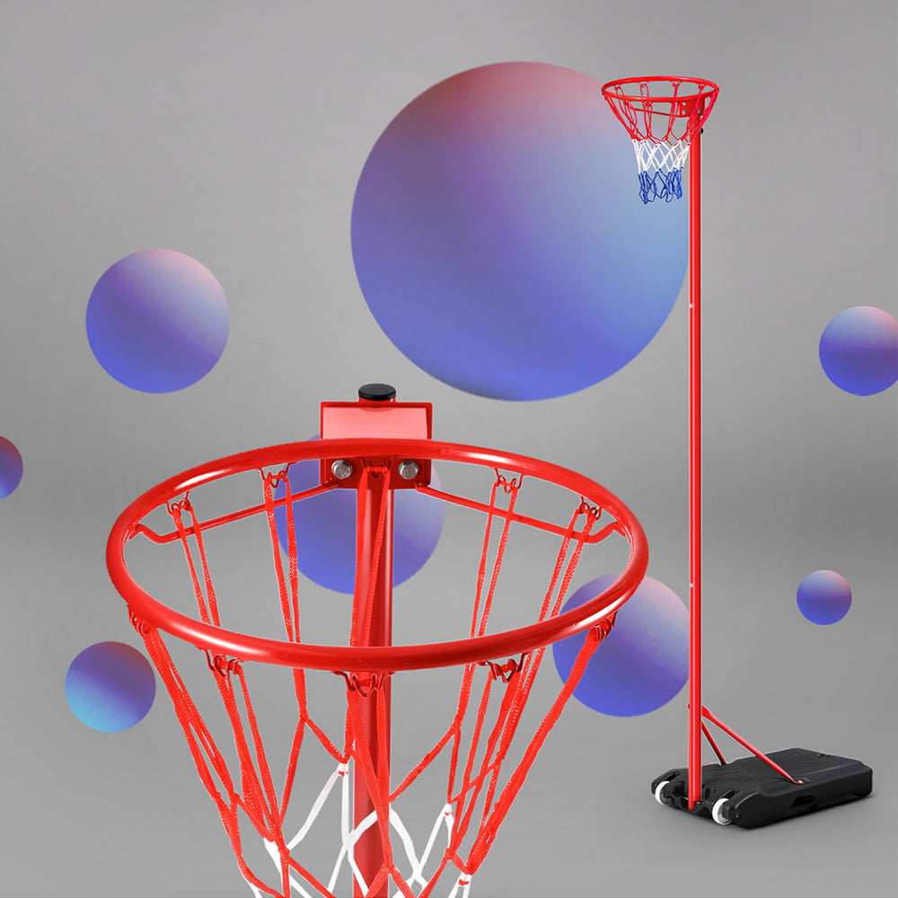 Everfit Netball Hoop Stand System Adjustable 2.4m to 3.05m