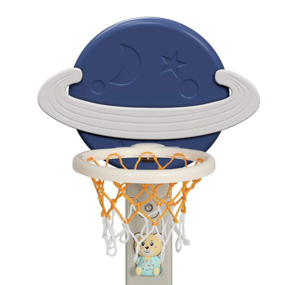 Keezi Kids 6-in-1 Sports Centre Adjustable Basketball Hoop Set Blue