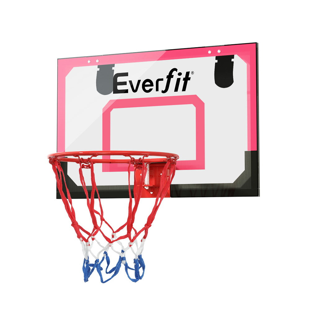 Everfit Mini Basketball Hoop 23" Wall Door Mounted Kids Red
