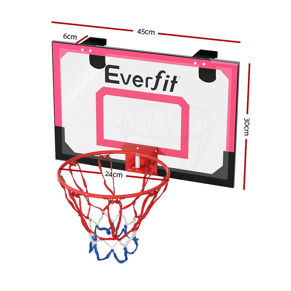 Everfit 23" Mini Basketball Hoop Door Wall Mounted Kids Red