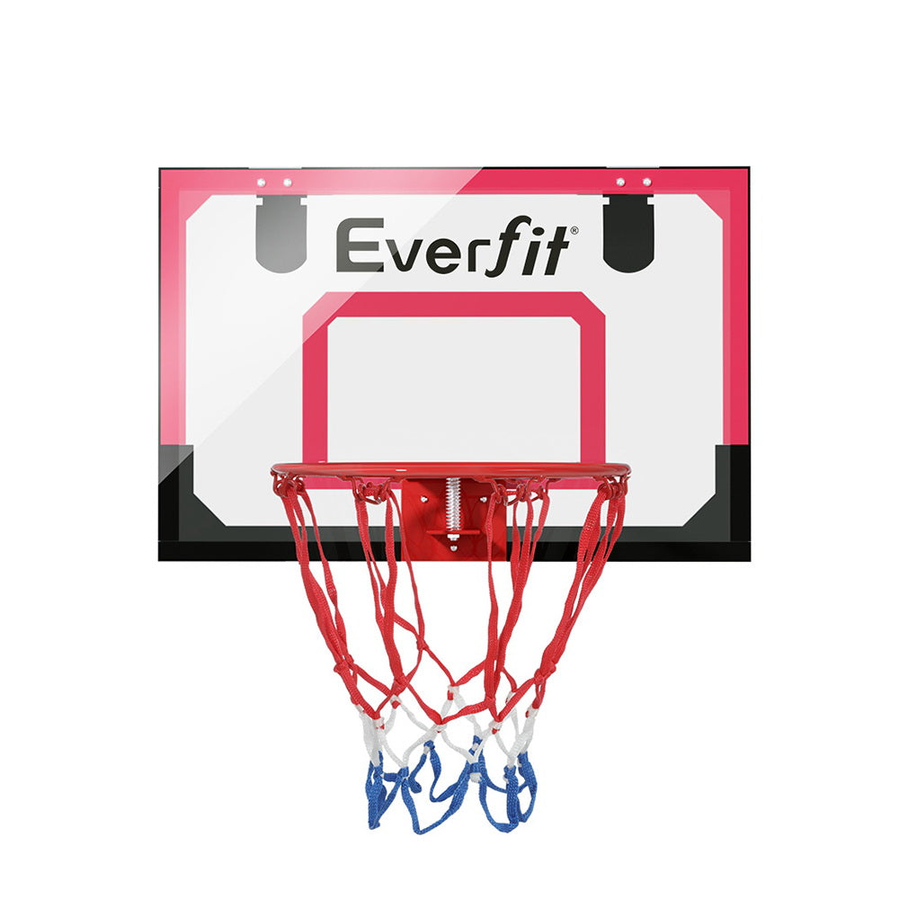 Everfit 23" Mini Basketball Hoop Door Wall Mounted Kids Red