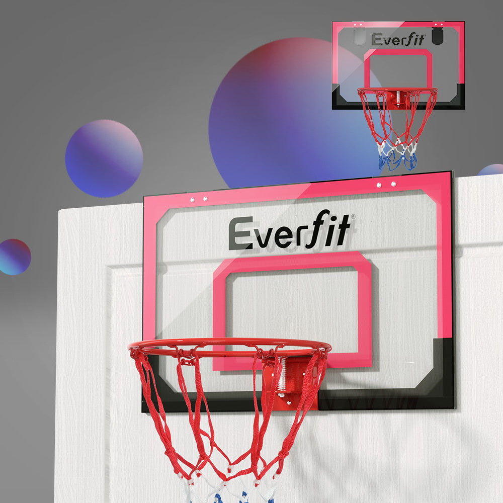 Everfit 23" Mini Basketball Hoop Door Wall Mounted Kids Red