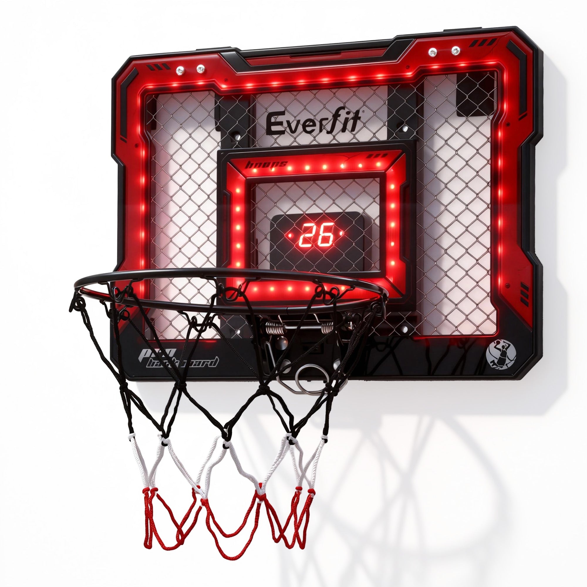 Everfit Mini Basketball Hoop Over Door Indoor LED Scoreboard Kids Set 40x30cm