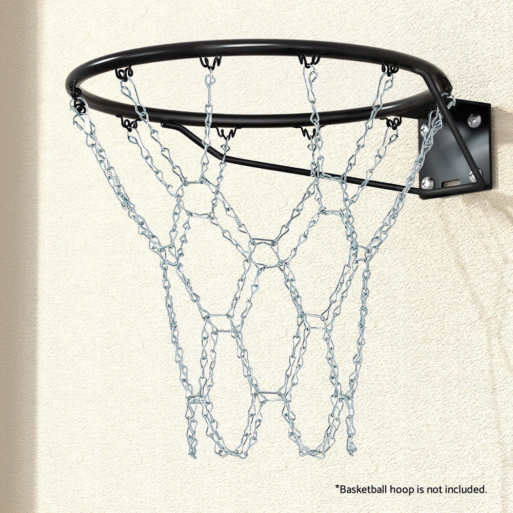 Everfit Basketball Ring Steel Chain Net 12 Loop Silver