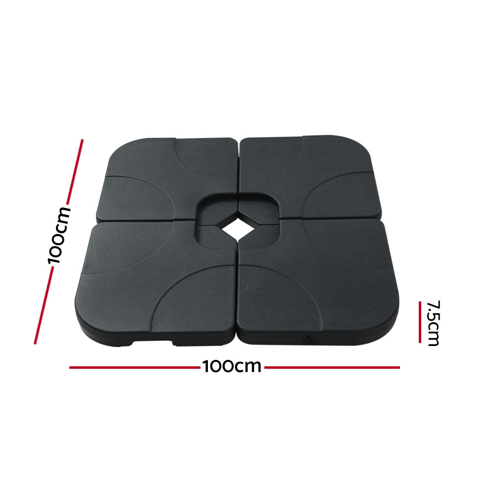 Instahut 50cm Outdoor Umbrella Base Black 4-Plate Stand