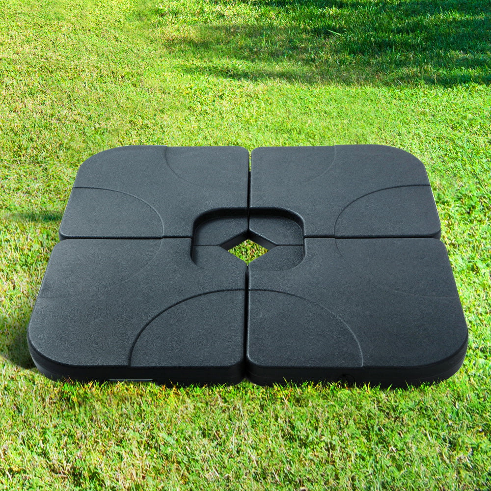 Instahut 50cm Outdoor Umbrella Base Black 4-Plate Stand