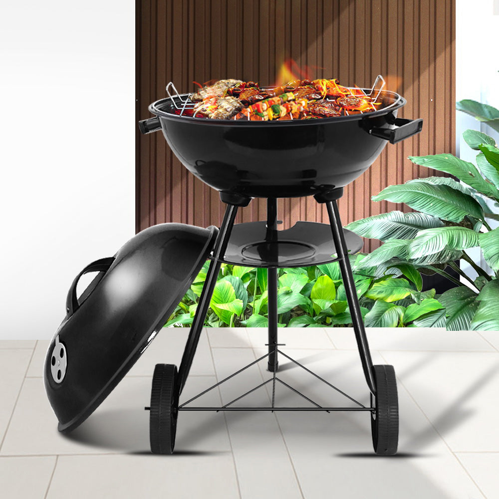 Grillz Portable Charcoal BBQ Smoker 44cm Cooking Area