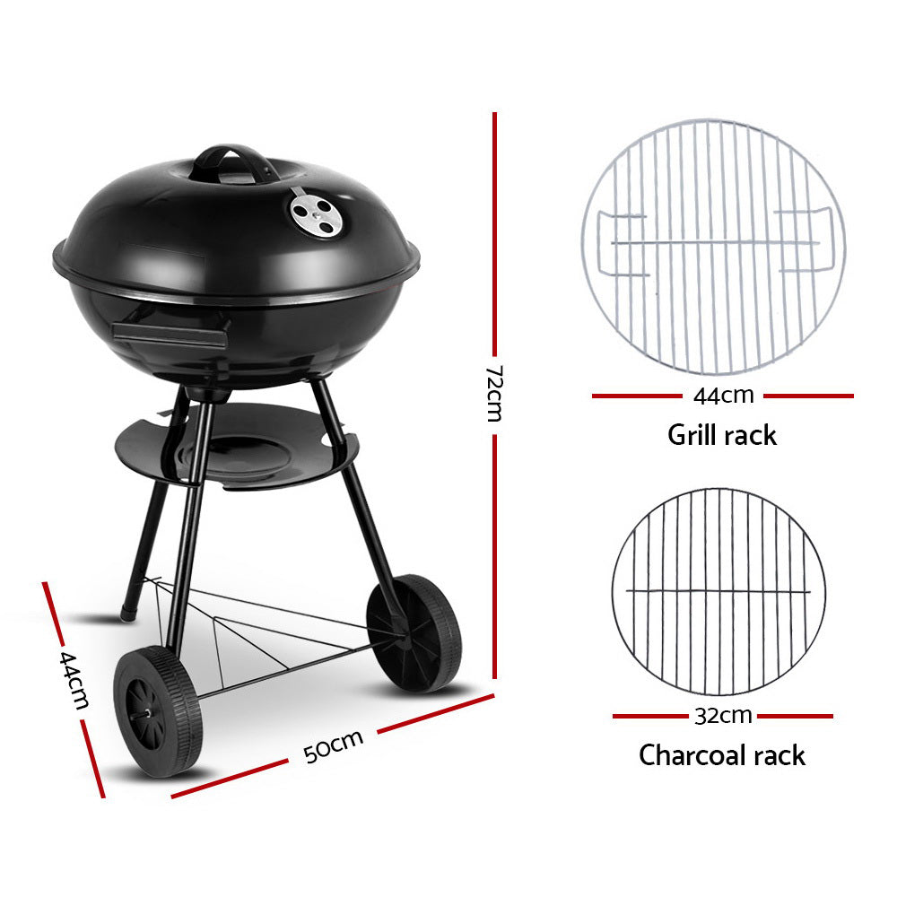 Grillz Portable Charcoal BBQ Smoker Black