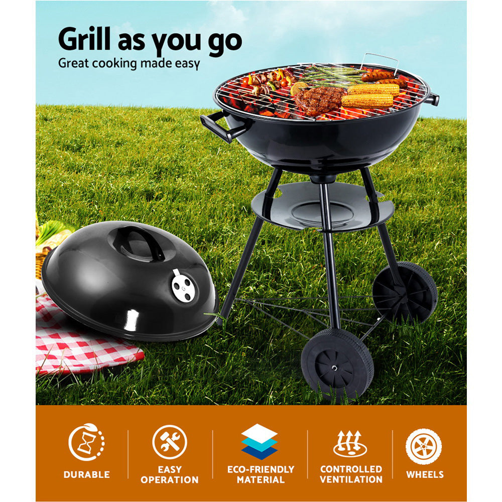 Grillz Portable Charcoal BBQ Smoker Black