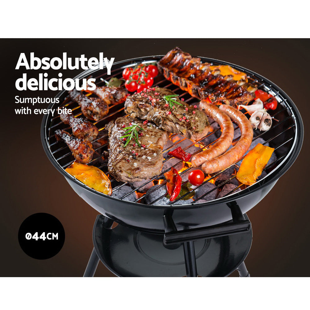 Grillz Portable Charcoal BBQ Smoker Black
