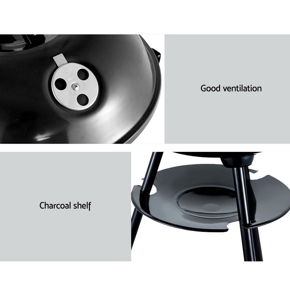 Grillz Portable Charcoal BBQ Smoker Black