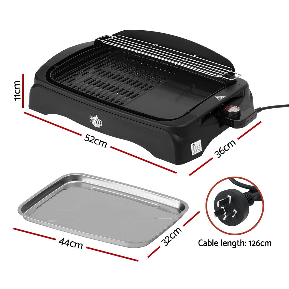 Grillz 1950W Electric BBQ Grill Non-stick Indoor Outdoor