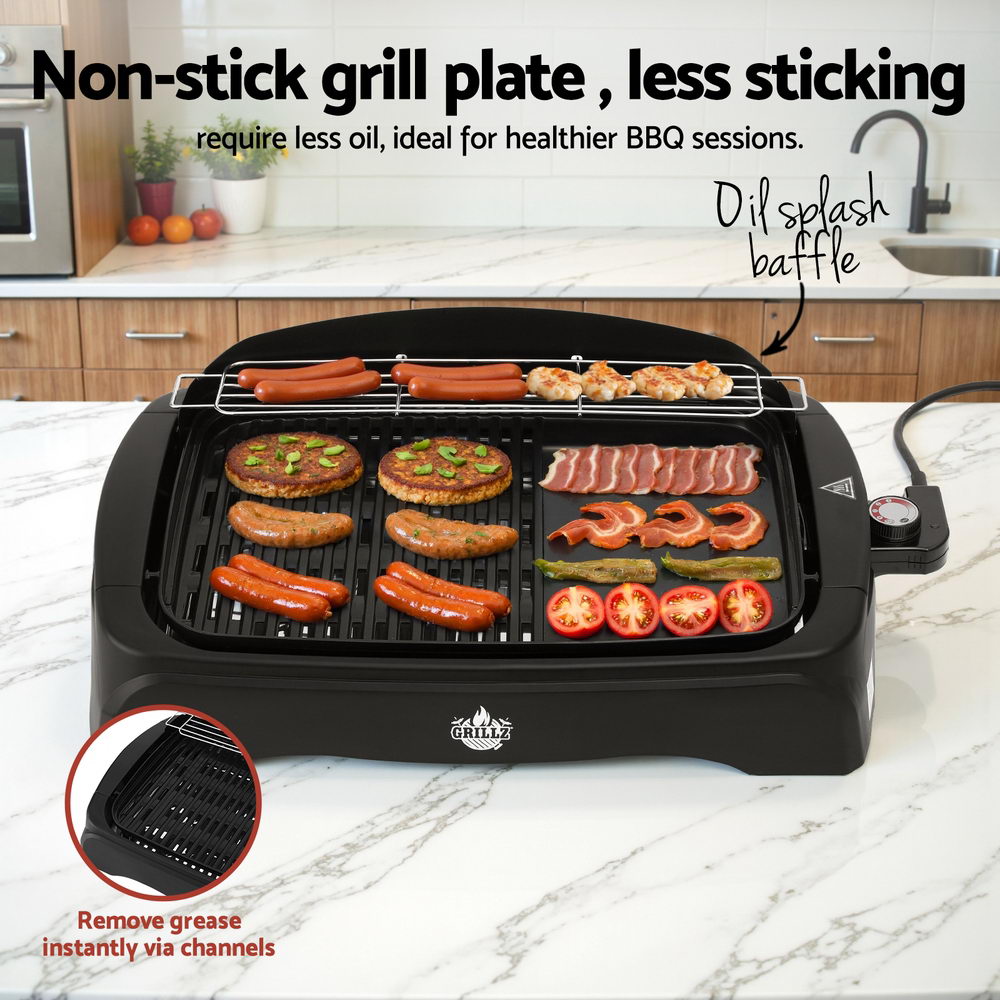 Grillz 1950W Electric BBQ Grill Non-stick Indoor Outdoor