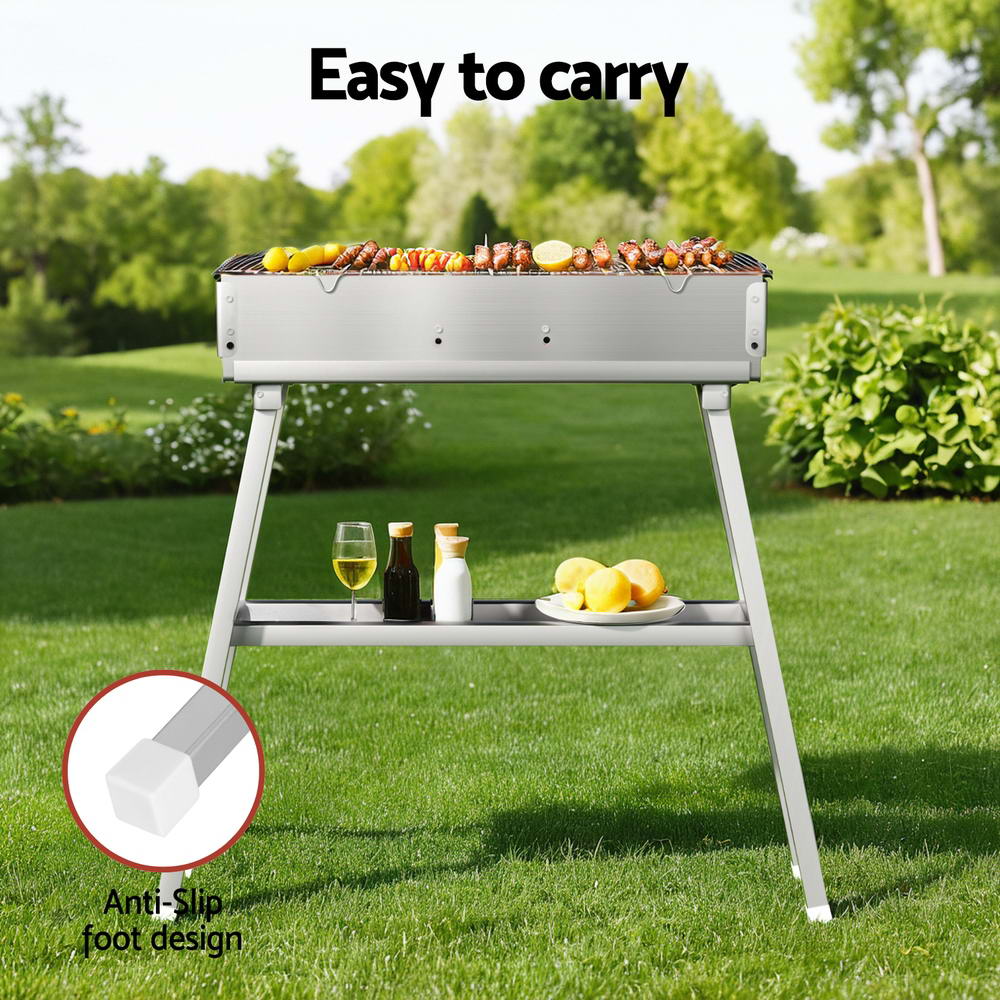 Grillz Portable Charcoal Smoker BBQ Stainless Steel