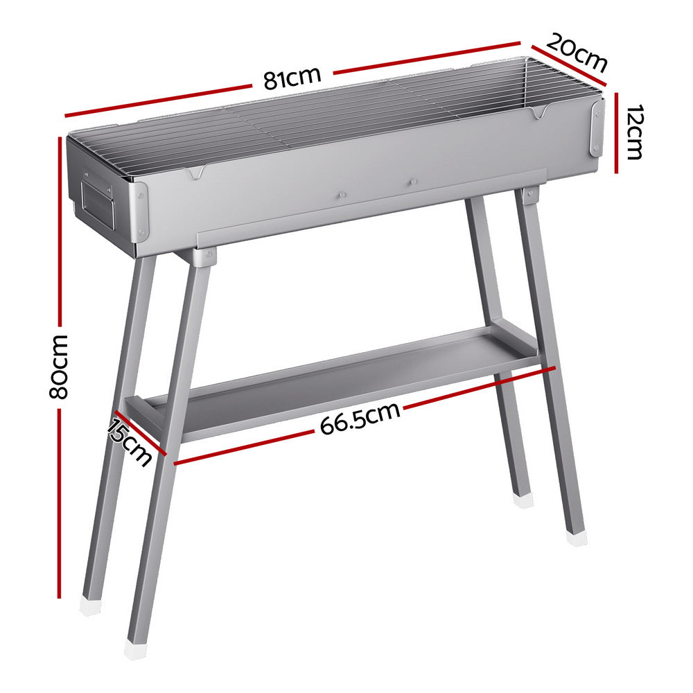 Grillz Portable Charcoal BBQ Smoker Stainless Steel