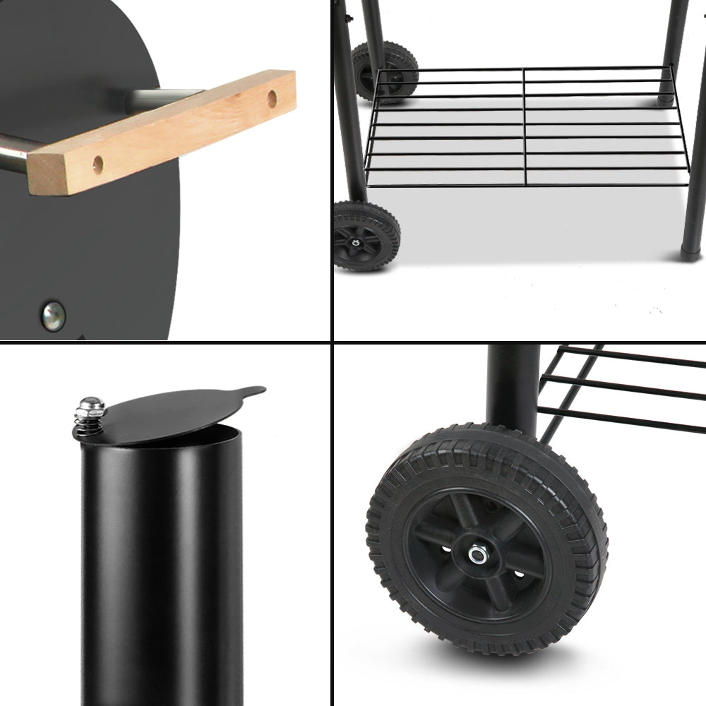 GRILLZ Offset 2-in-1 BBQ Smoker Charcoal Black