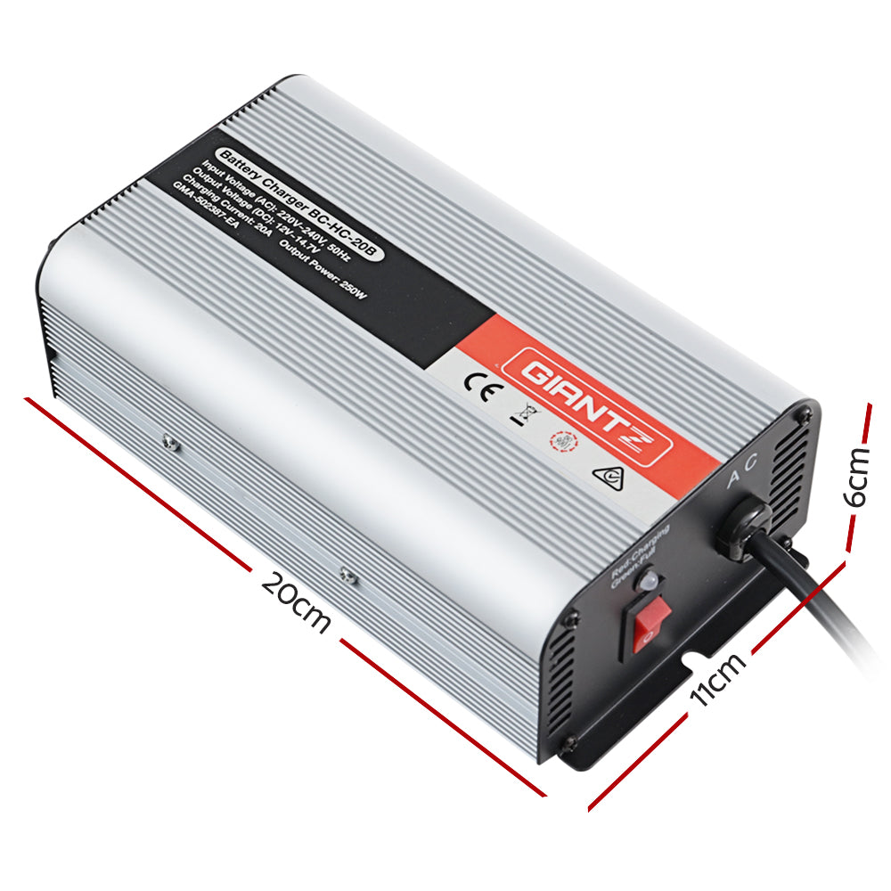 Giantz 12V 20A Car Battery Charger Inverter for ATV 4WD Boat Caravan