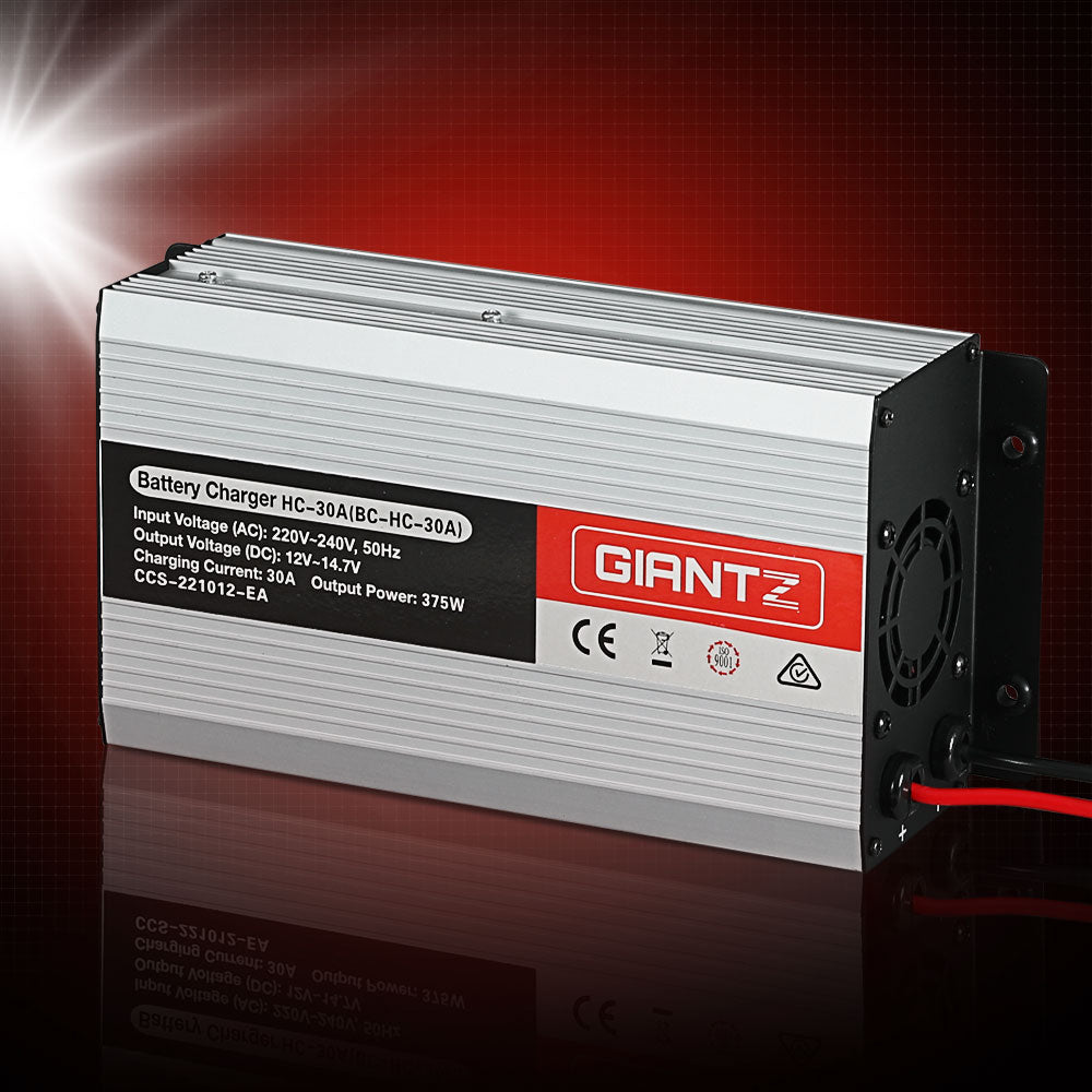 Giantz 30A 12V Battery Charger Car ATV 4WD Boat Caravan