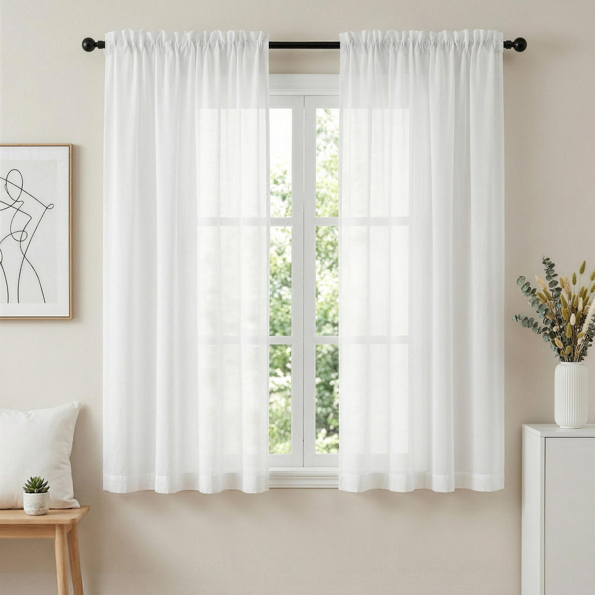 Artiss Blockout Curtains 2 Panels 132x160cm White
