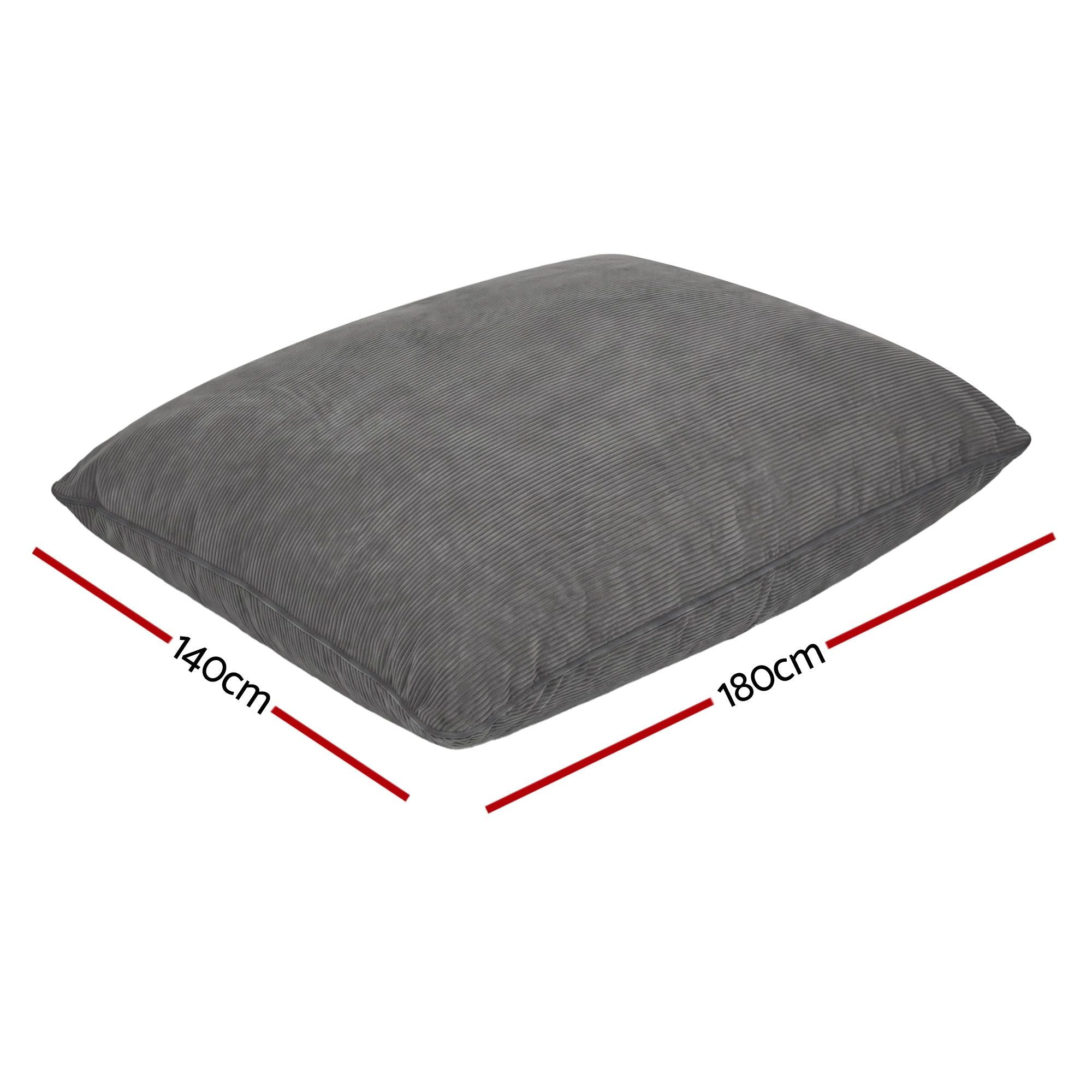 Artiss 3 in 1 Bean Bag Chair Cover No Filler Convertible Bean Bag for Adults, Corduroy Stuffed Animal Storage Bean Bag Cover Washable for Living Room Bedroom, Grey