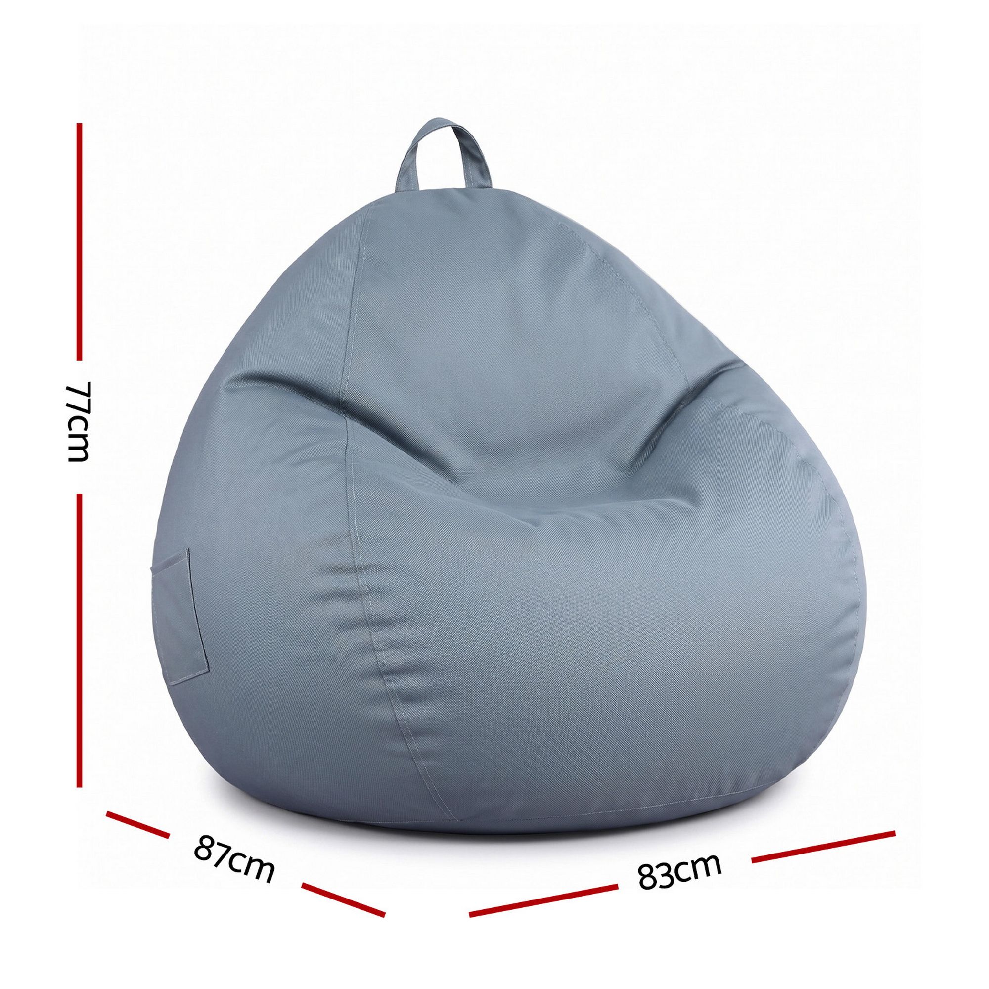 Artiss Outdoor Bean Bag Chair Cover No Filler Splash-Proof Beanbag Sofacover for Adults Teens Kids Stuffable Bean Bag Cover for Patio Poolside Relaxing, Grey