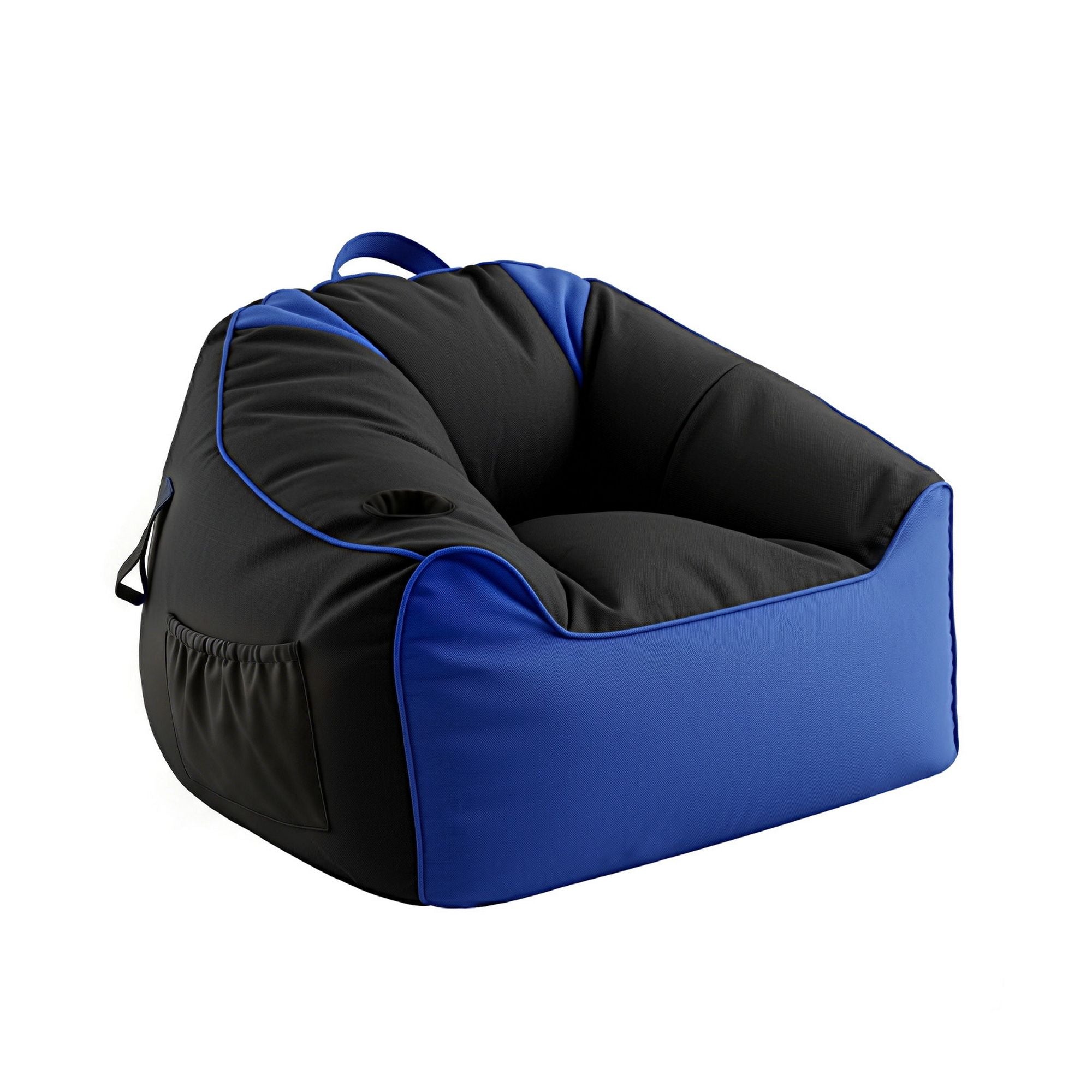 Artiss Gaming Bean Bag Chair Cover No Filler for Adults Teens Kids Splash-Proof Floor Gaming Chair Cover with Side Pockets, Headphone Hanger, Cup Holder, Bean Bag Cover Only