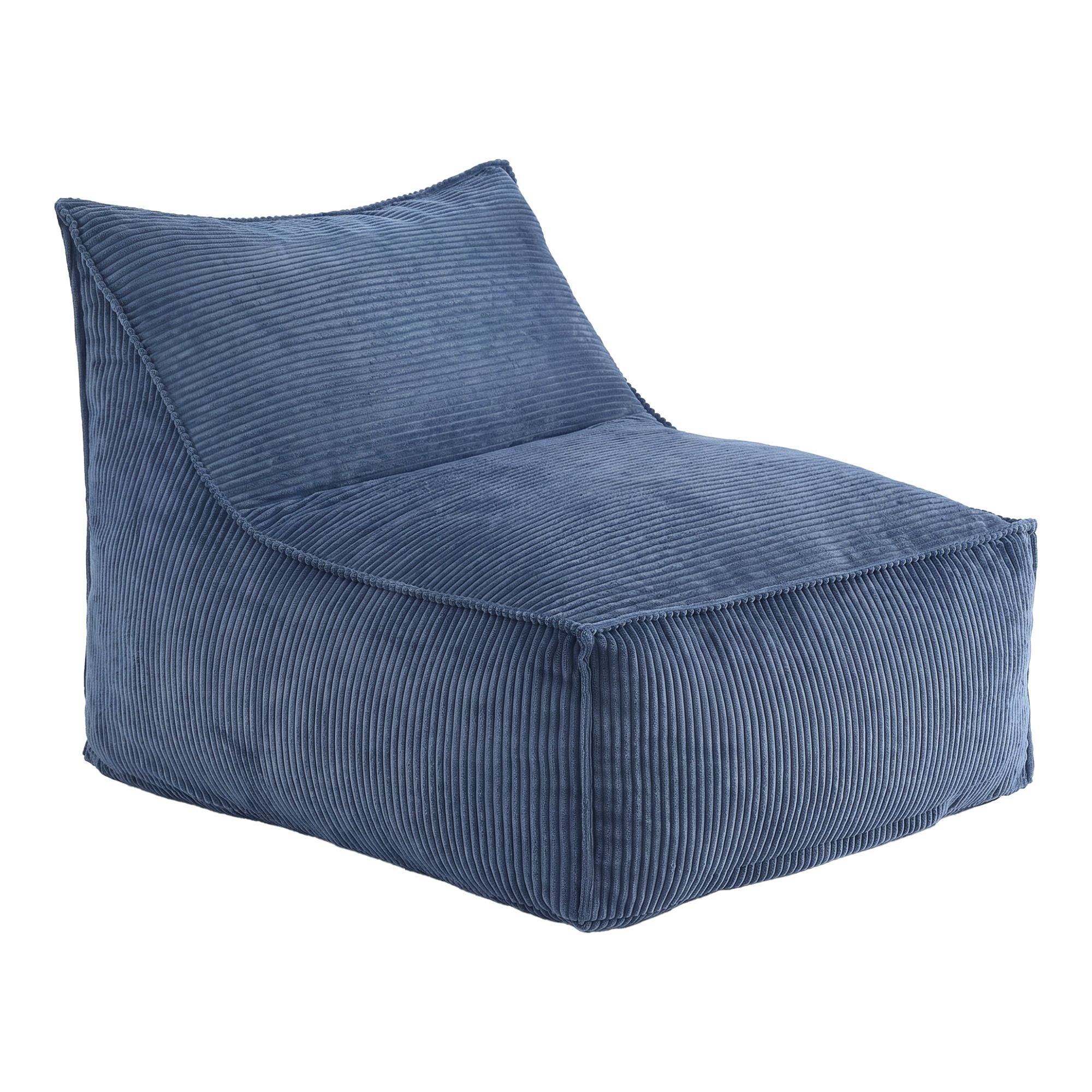 Artiss Bean Bag Chair Cover No Filler Soft Corduroy Stuffed Animal Storage Bean Bag Cover for Adults, Washable Lazy Sofa Cover for Living Room Bedroom, Blue