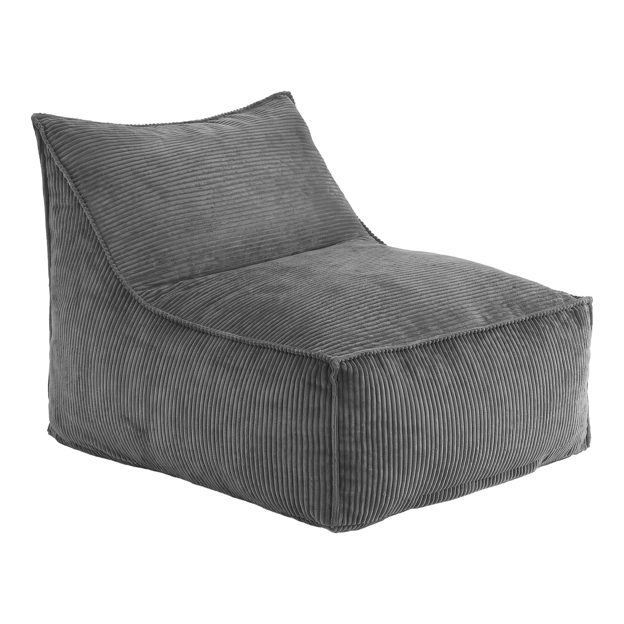 Artiss Bean Bag Chair Cover No Filler Soft Corduroy Stuffed Animal Storage Bean Bag Cover for Adults, Washable Lazy Sofa Cover for Living Room Bedroom, Grey