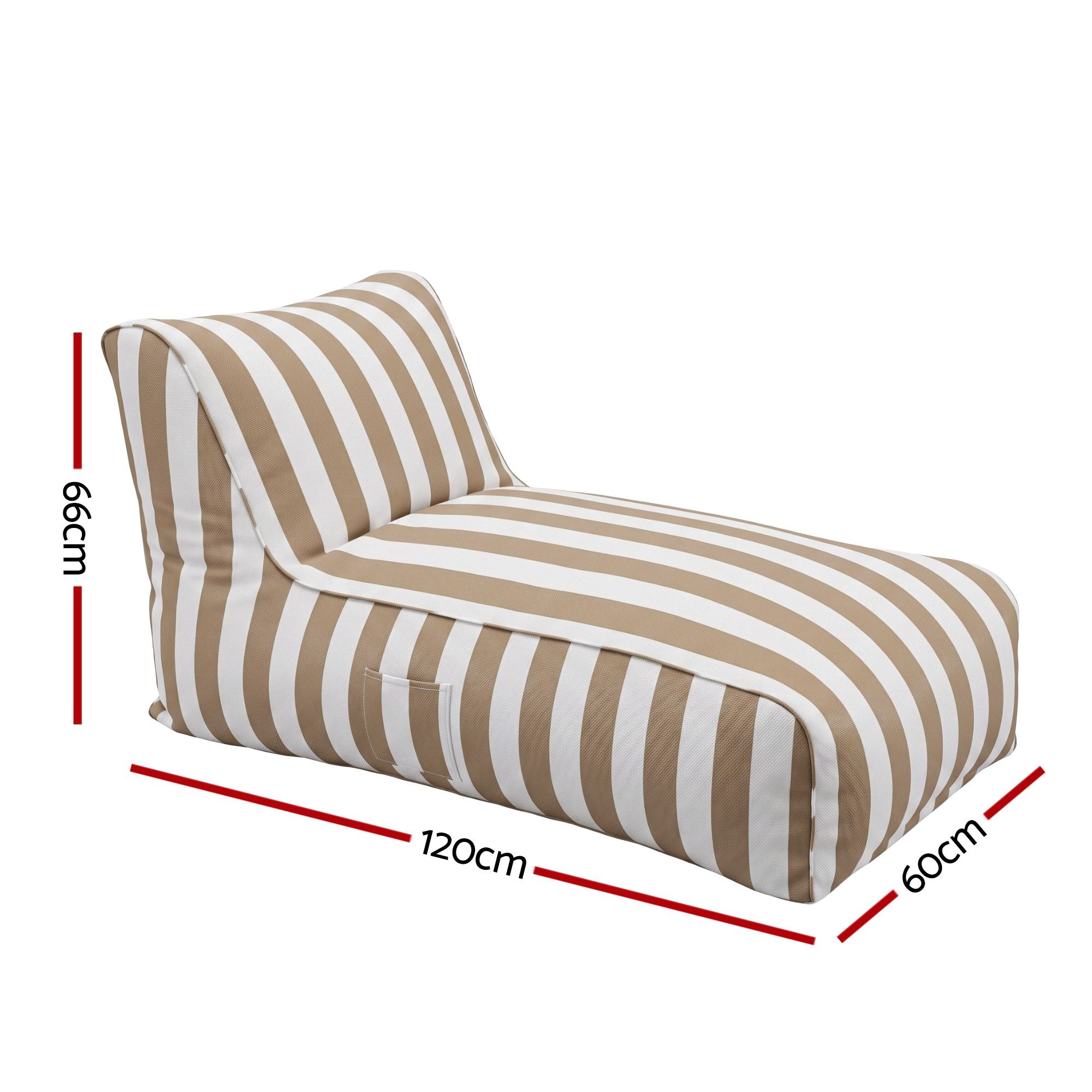 Artiss Outdoor Bean Bag Chair Cover No Filler Splash-Proof Beanbag Lounge Sofacover Stuffed Animal Storage Bean Bag Cover for Patio Poolside Relaxing, Taupe
