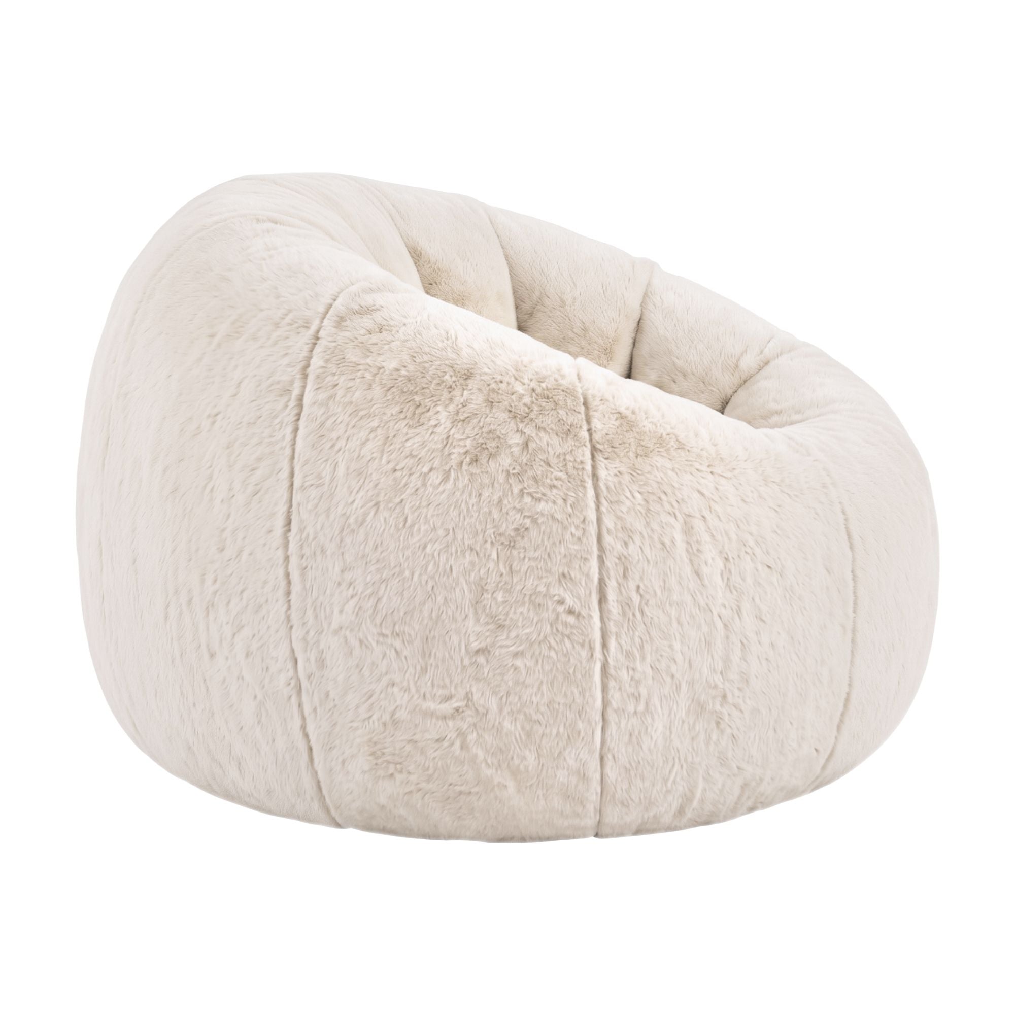 Artiss Bean Bag Chair Cover No Filler Soft Faux Fur Beanbag Cover Large Round Stuffed Animal Storage Bean Bag Cover Washable Lazy Sofa Cover for Adults Kids Teens, Beige