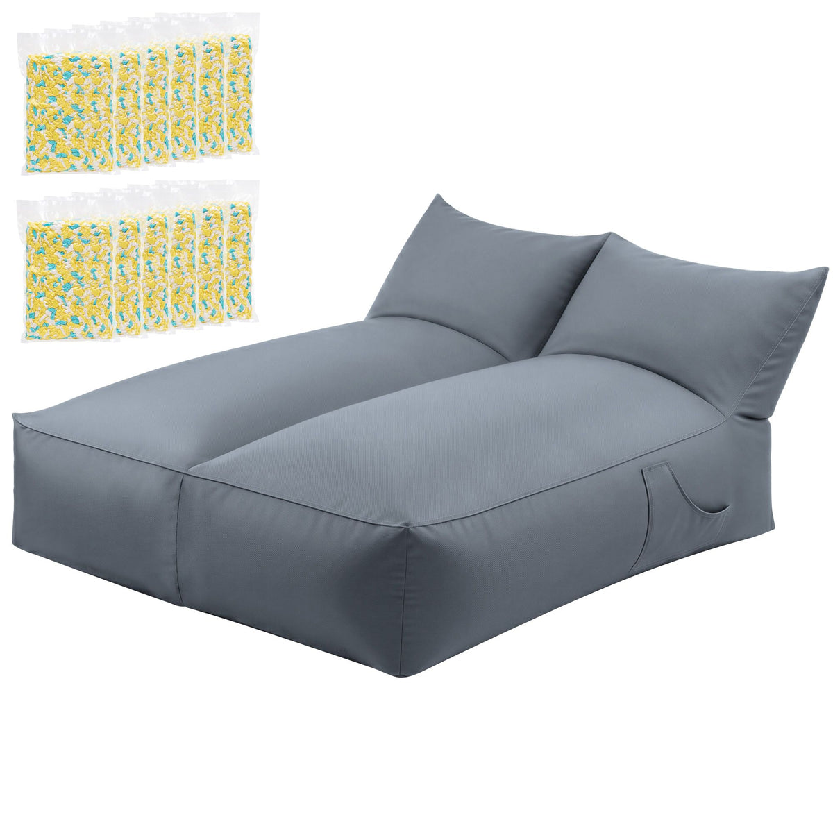 Artiss Outdoor Indoor Bean Bag Chair 2 Seater Grey