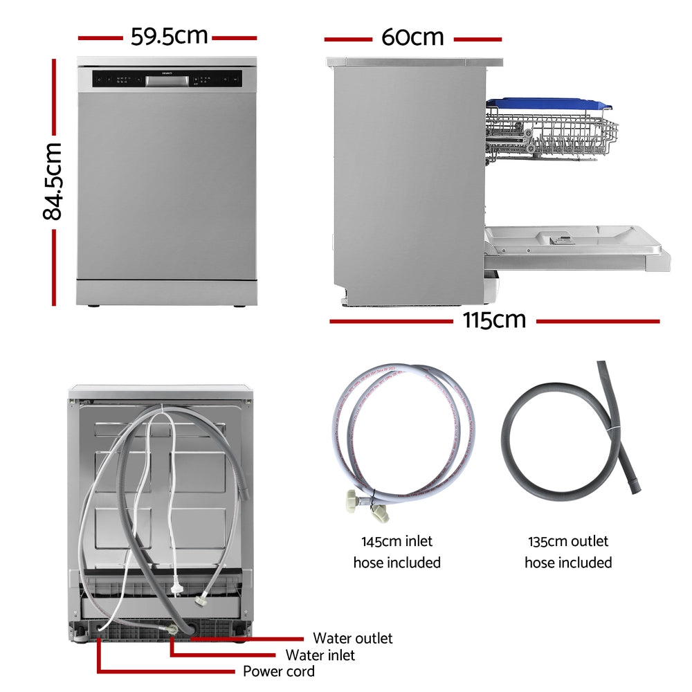 Devanti 60cm 14-Place Freestanding Dishwasher Silver
