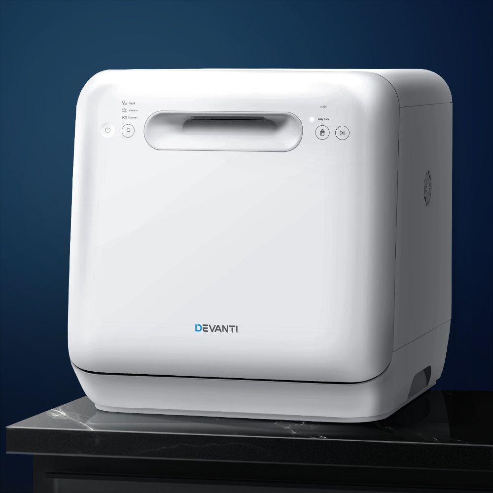 Devanti 3 Place Benchtop Dishwasher Touch Control White