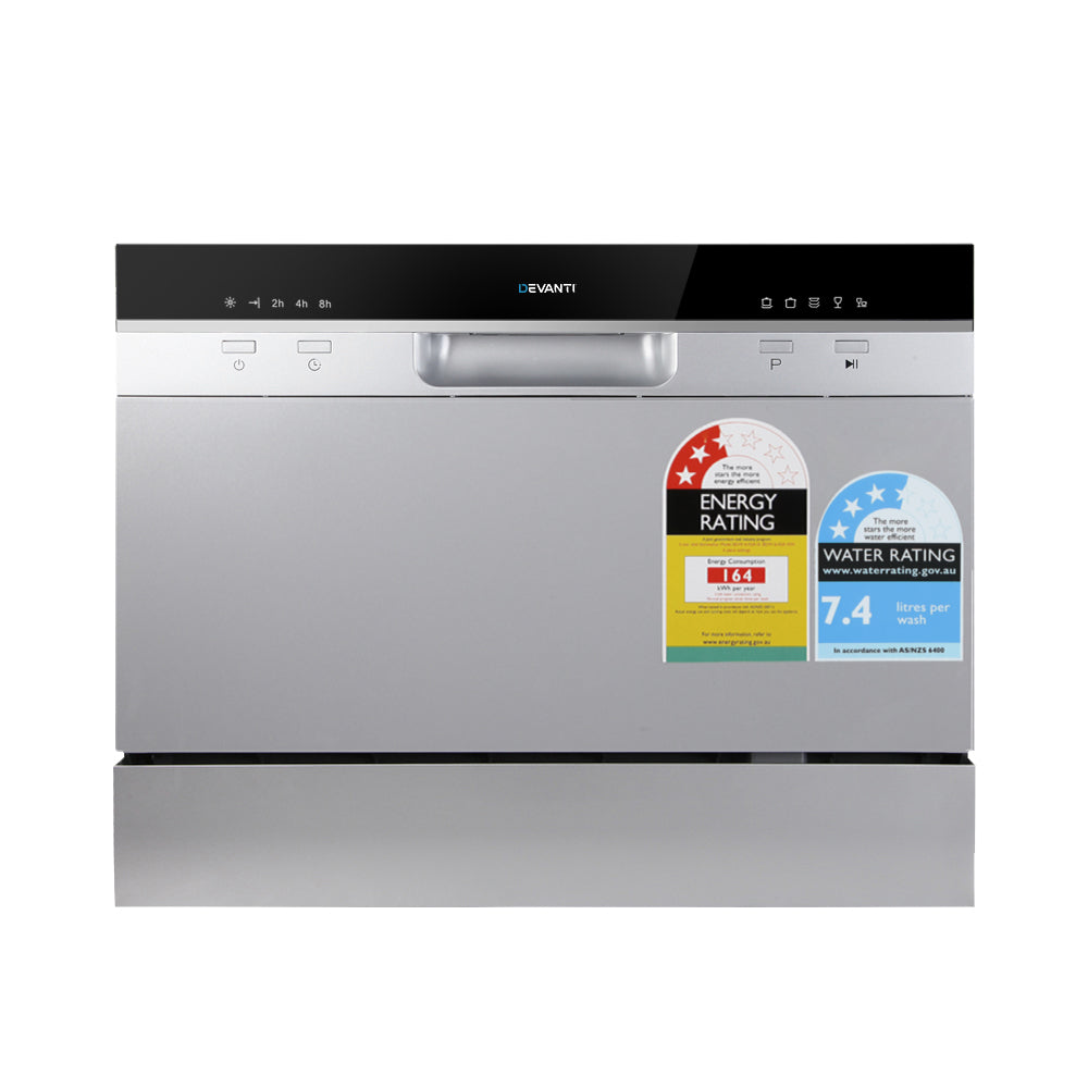 Devanti 6-Place Benchtop Dishwasher Silver