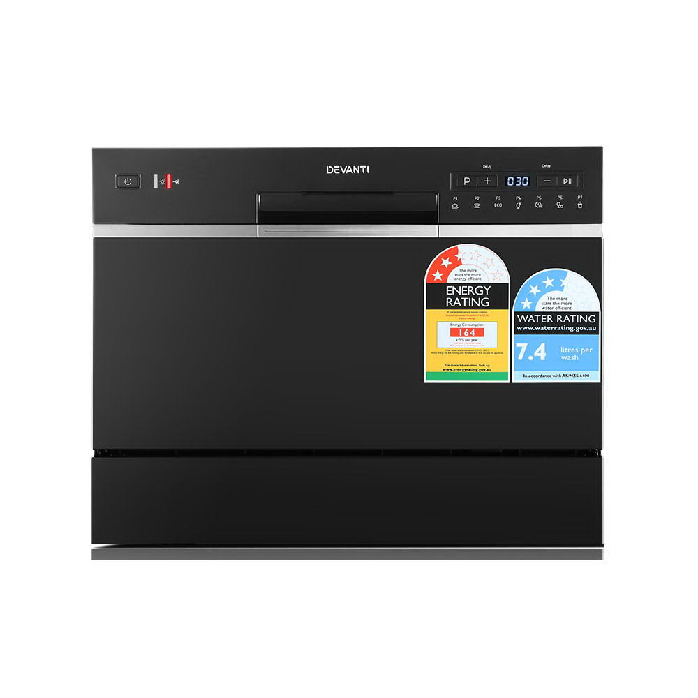 Devanti 6 Place Benchtop Dishwasher Black