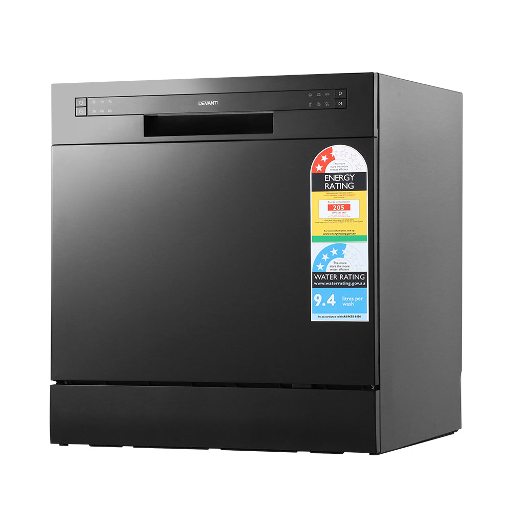 Devanti 8 Place Benchtop Dishwasher Black