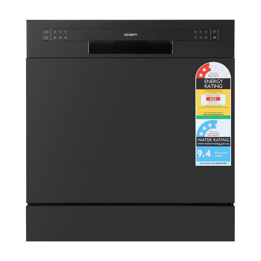 Devanti 8 Place Benchtop Dishwasher Black