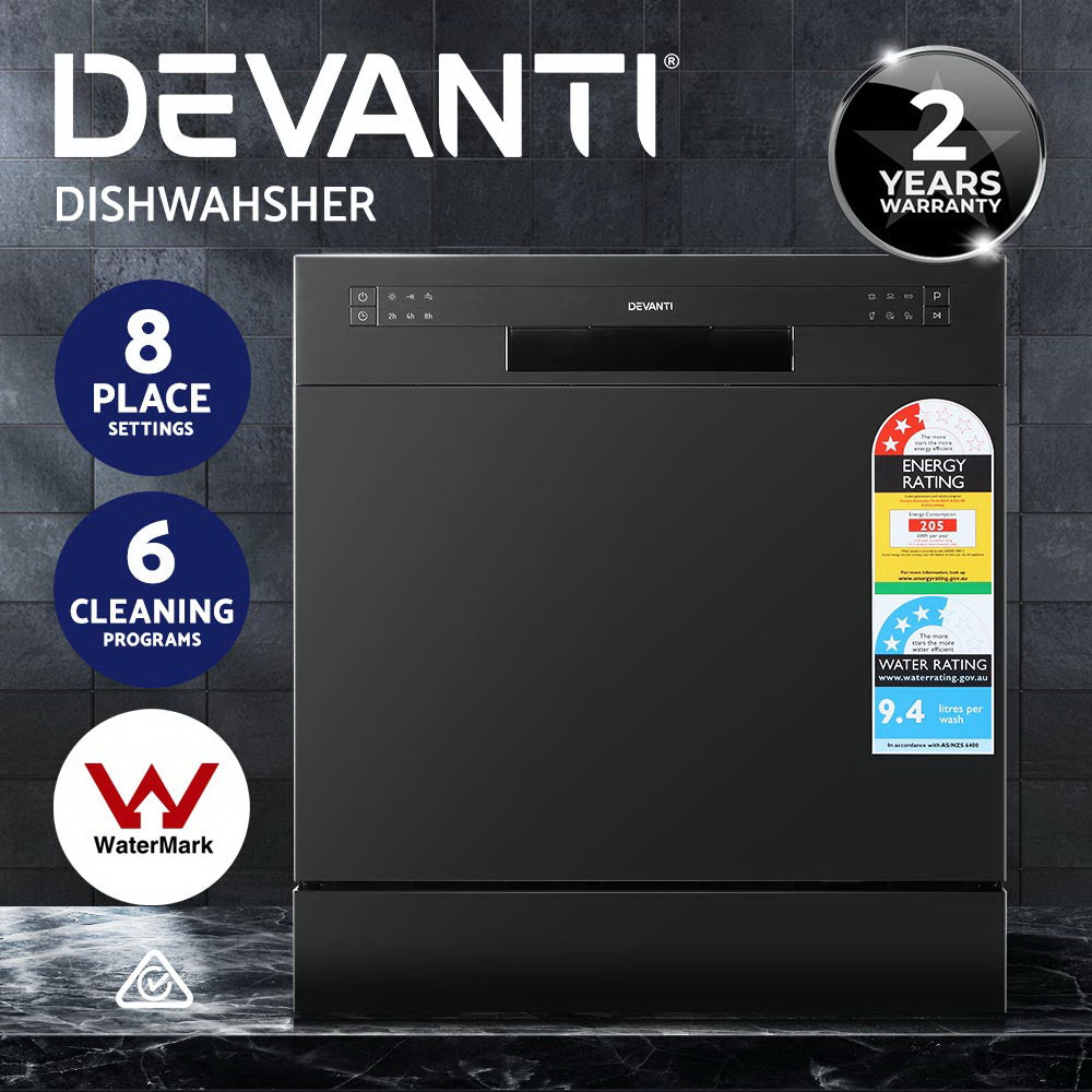 Devanti 8 Place Benchtop Dishwasher Black